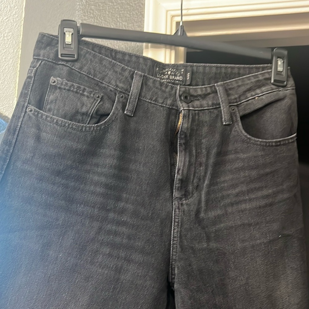Lucky Brand Wide leg cropped raw hem jeans
